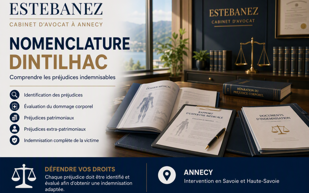 Nomenclature Dintilhac et évaluation des préjudices indemnisables après un accident